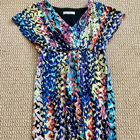 Trina Turk Womens Graphic Print Maxi Dress V-Neck Sleeveless Size xl Multicolor - Picture 1 of 6